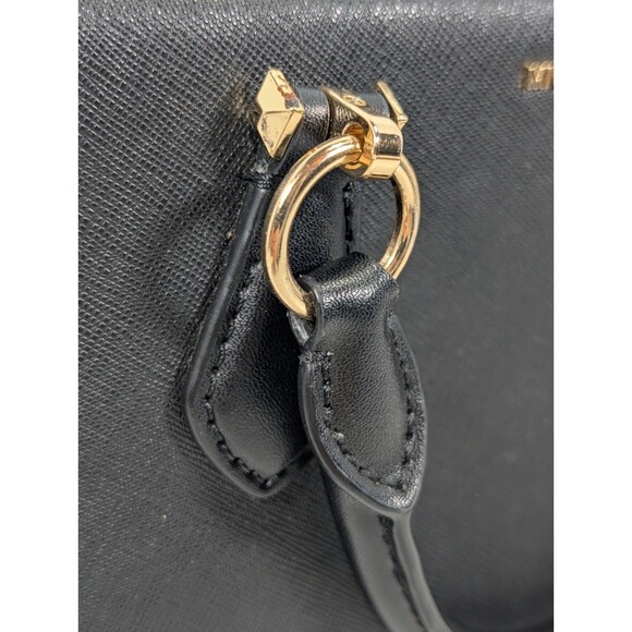 Michael Kors Marilyn Medium Saffiano Leather Satchel Black Gold - Picture 3 of 16